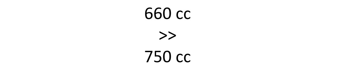 660 cc > 750 cc
